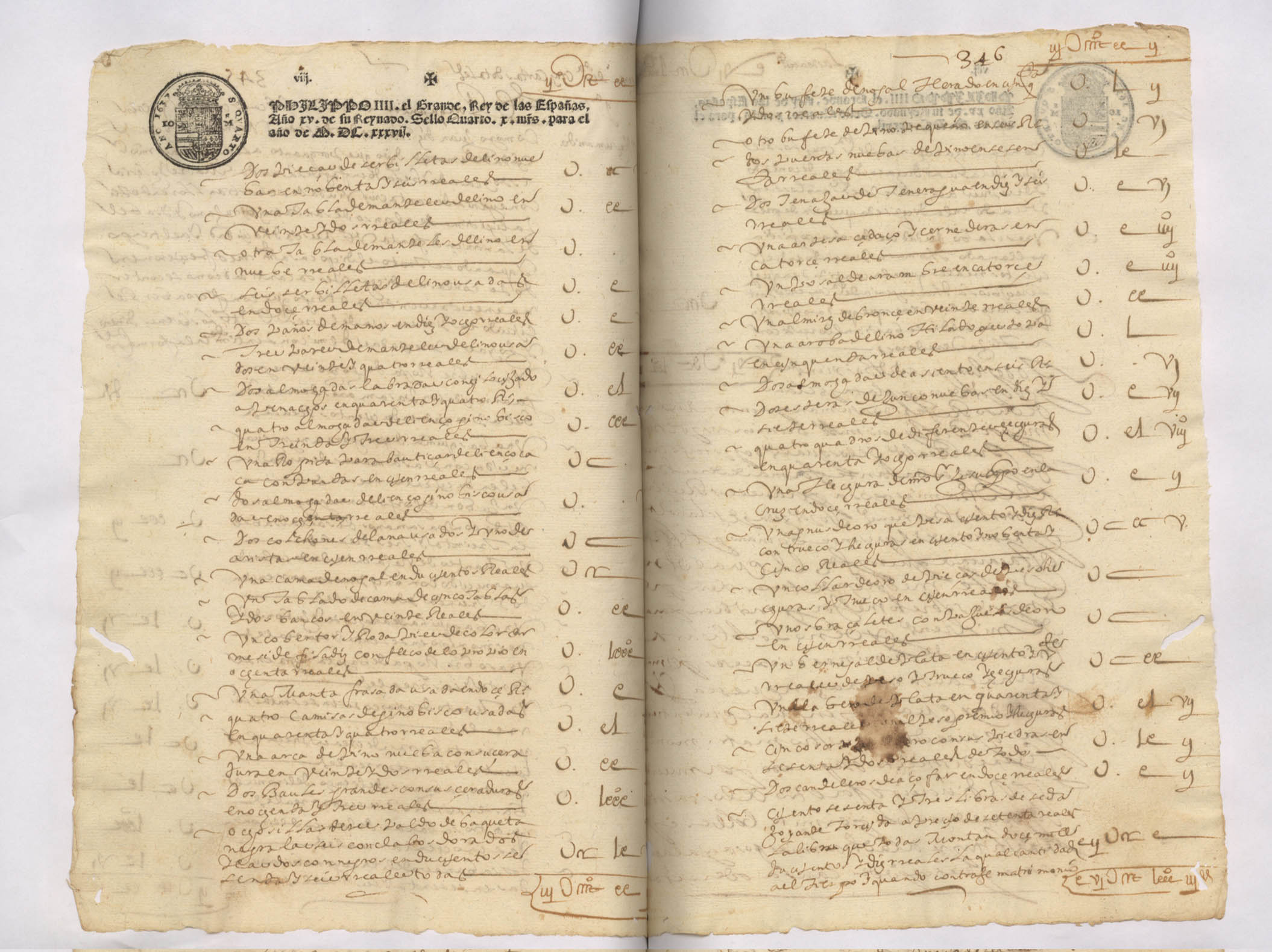 Registro de José de Albornoz, Murcia de 1637.